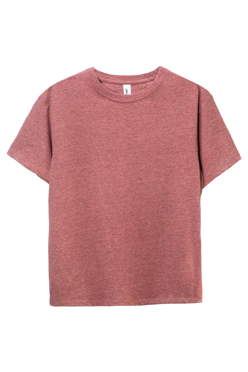 Threadfast Apparel 600A Youth Ultimate Short Sleeve Crewneck T-Shirt Heather Maroon Flat Front