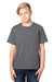 Threadfast Apparel 600A Youth Ultimate Short Sleeve Crewneck T-Shirt Heather Charcoal Grey Model Front