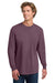 Comfort Colors 6014/C6014 Mens Long Sleeve Crewneck T-Shirt Berry Model Front
