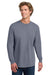 Comfort Colors 6014/C6014 Mens Long Sleeve Crewneck T-Shirt Blue Jean Model Front