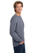 Comfort Colors 6014/C6014 Mens Long Sleeve Crewneck T-Shirt Blue Jean Model Side