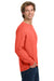 Comfort Colors 6014/C6014 Mens Long Sleeve Crewneck T-Shirt Bright Salmon Orange Model Side