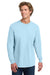 Comfort Colors 6014/C6014 Mens Long Sleeve Crewneck T-Shirt Chambray Blue Model Front