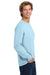 Comfort Colors 6014/C6014 Mens Long Sleeve Crewneck T-Shirt Chambray Blue Model Side