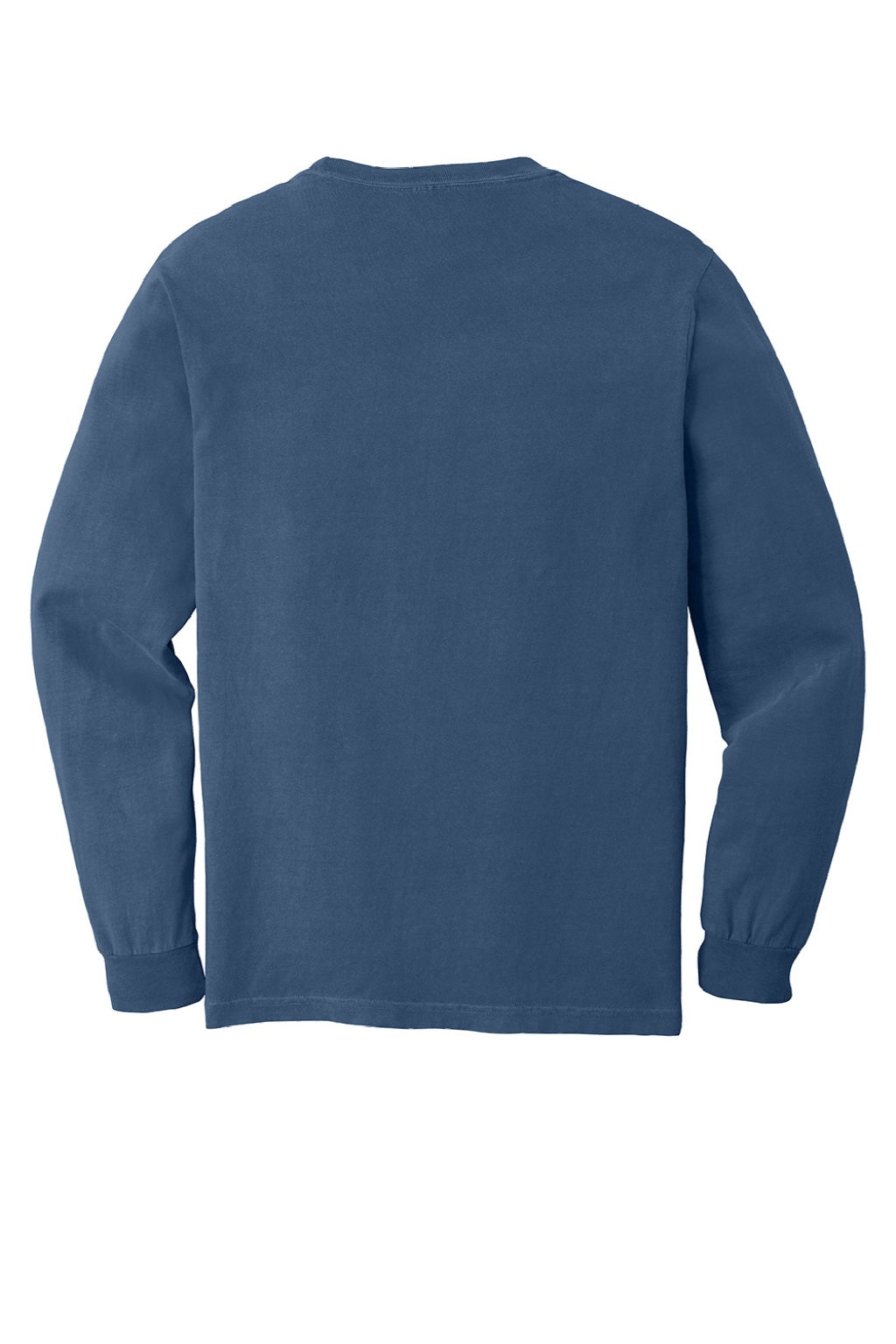 Comfort Colors 6014/C6014 Mens Long Sleeve Crewneck T-Shirt China Blue Flat Back
