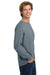 Comfort Colors 6014/C6014 Mens Long Sleeve Crewneck T-Shirt Granite Grey Model Side