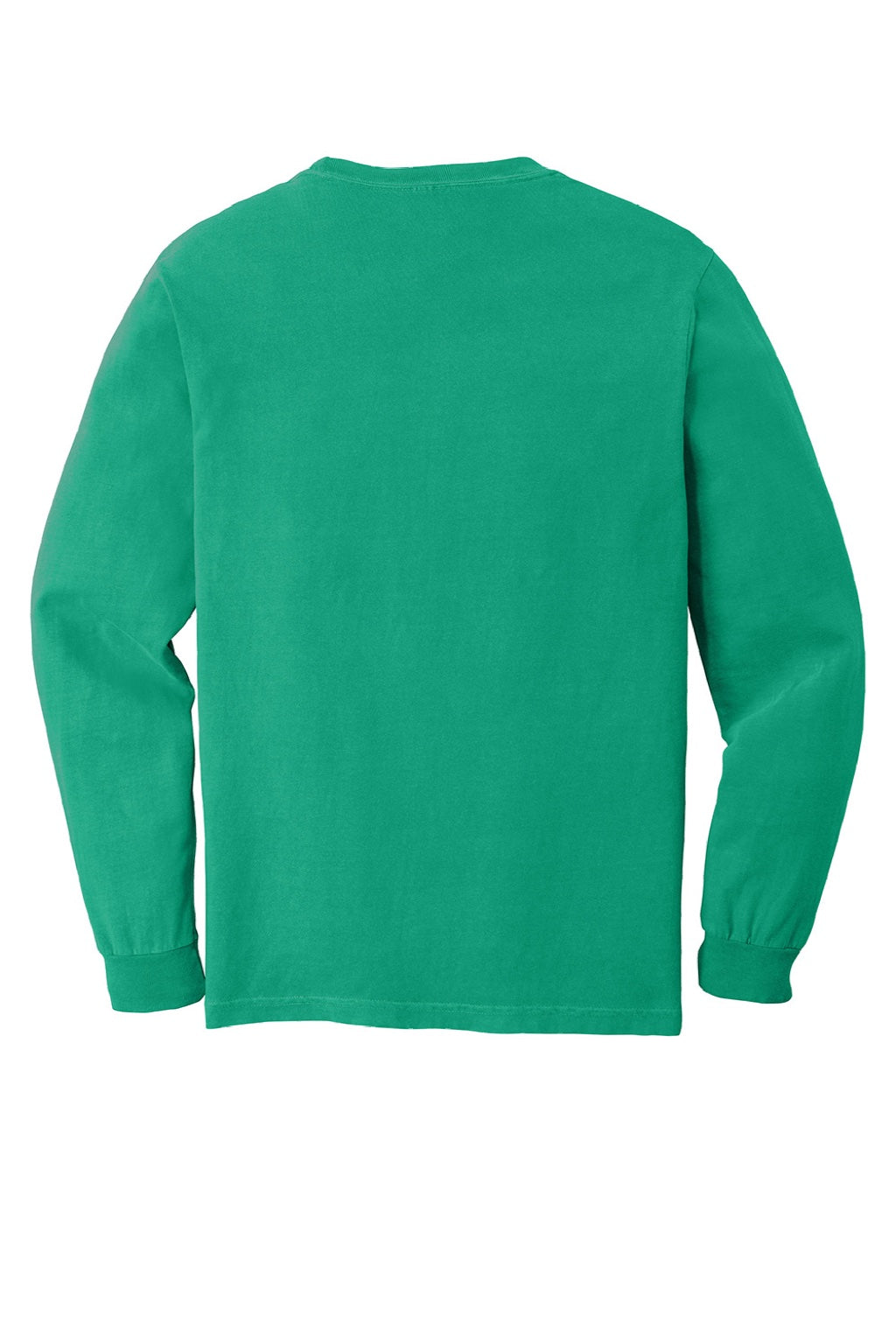 Comfort Colors 6014/C6014 Mens Long Sleeve Crewneck T-Shirt Island Green Flat Back
