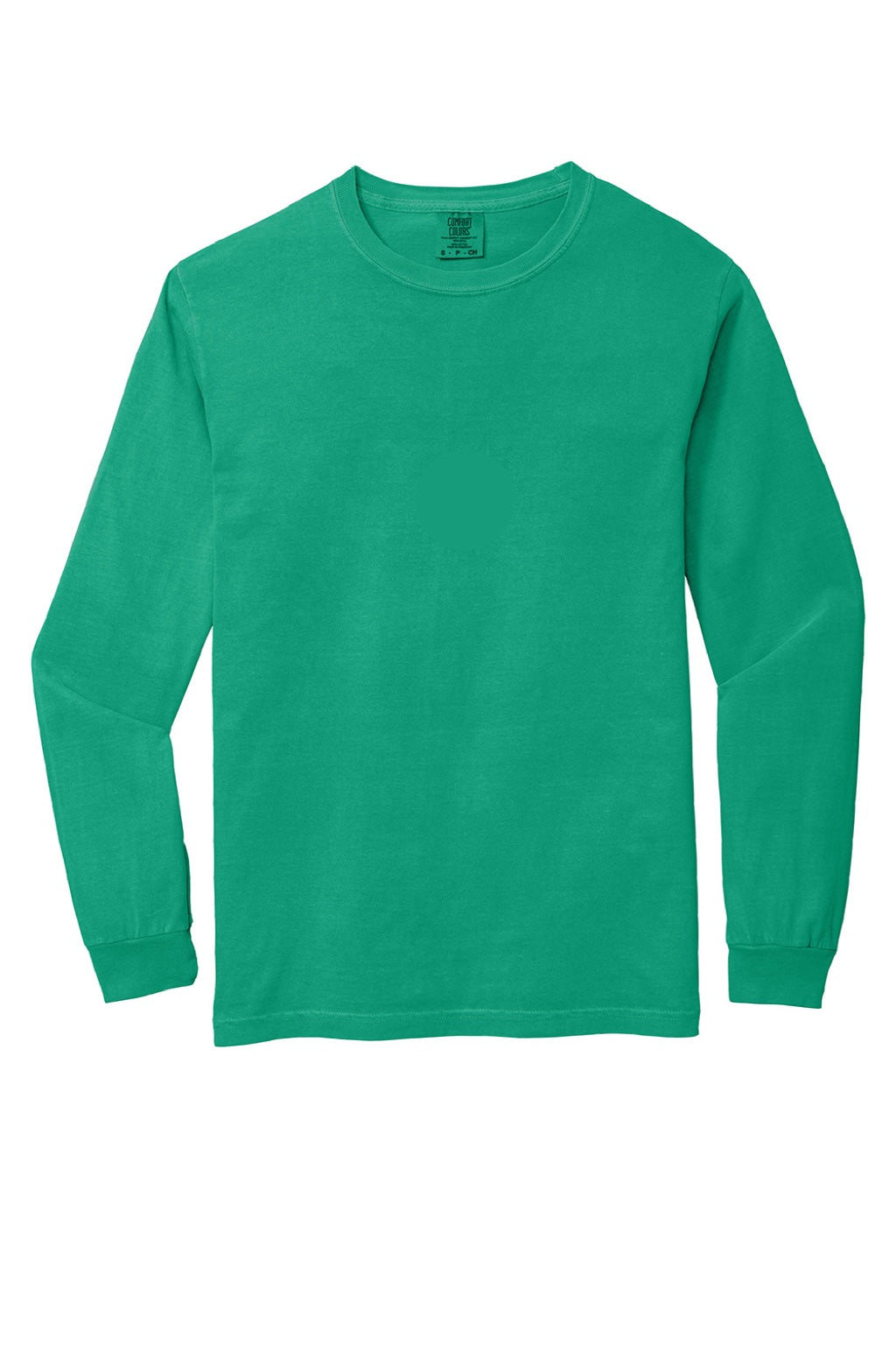 Comfort Colors 6014/C6014 Mens Long Sleeve Crewneck T-Shirt Island Green Flat Front