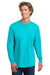 Comfort Colors 6014/C6014 Mens Long Sleeve Crewneck T-Shirt Lagoon Blue Model Front