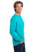 Comfort Colors 6014/C6014 Mens Long Sleeve Crewneck T-Shirt Lagoon Blue Model Side