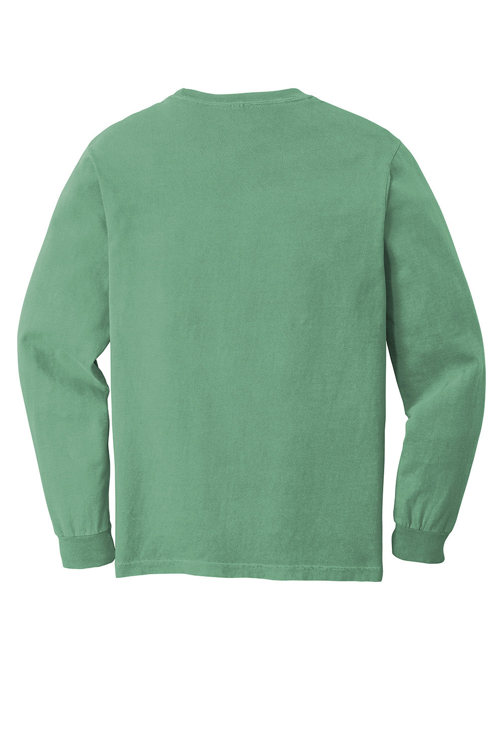 Comfort Colors 6014/C6014 Mens Long Sleeve Crewneck T-Shirt Light Green Flat Back