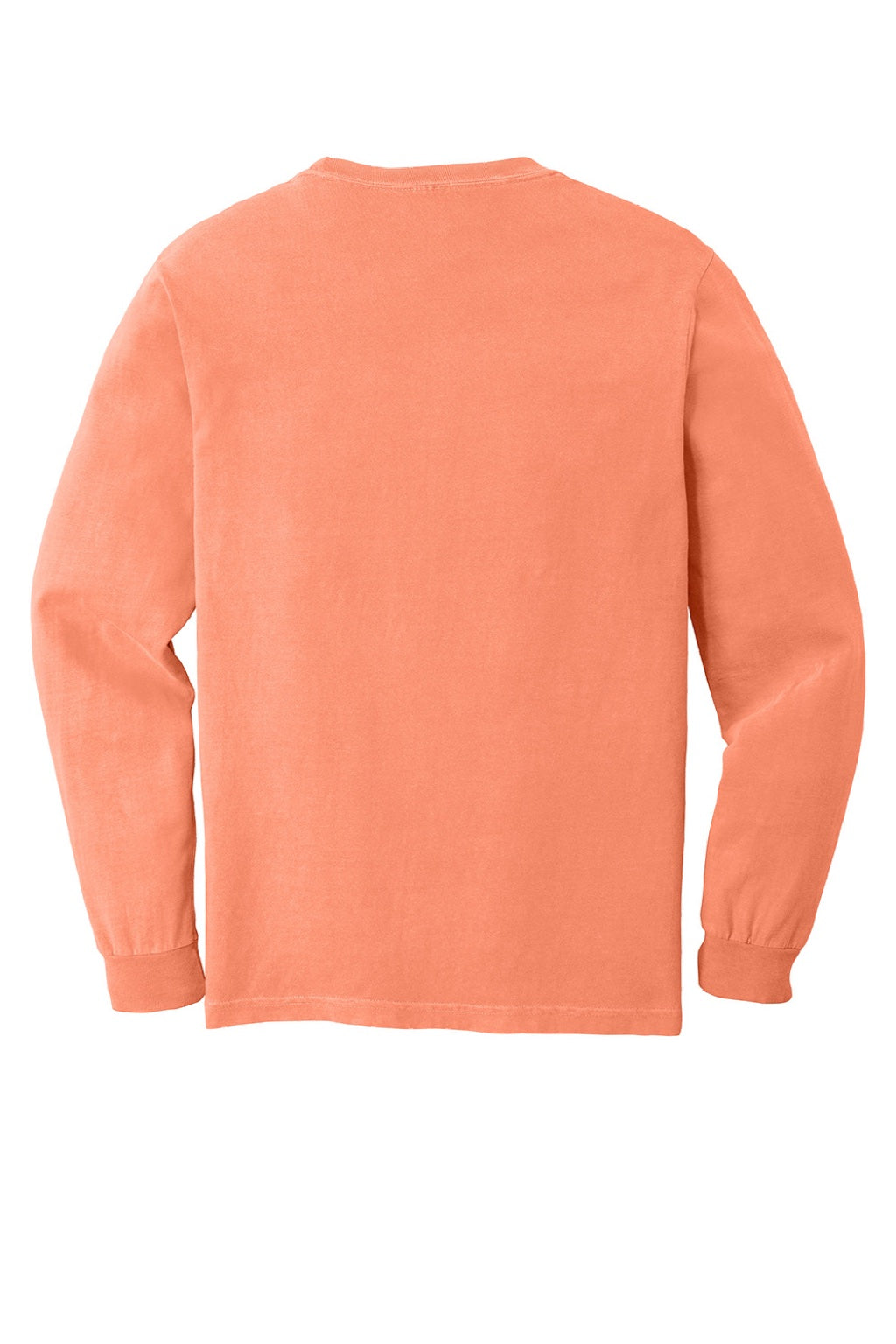 Comfort Colors 6014/C6014 Mens Long Sleeve Crewneck T-Shirt Melon Orange Flat Back
