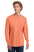 Comfort Colors 6014/C6014 Mens Long Sleeve Crewneck T-Shirt Melon Orange Model Front