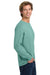 Comfort Colors 6014/C6014 Mens Long Sleeve Crewneck T-Shirt Seafoam Green Model Side