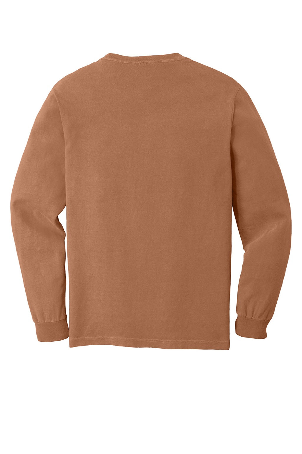 Comfort Colors 6014/C6014 Mens Long Sleeve Crewneck T-Shirt Yam Orange Flat Back