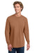 Comfort Colors 6014/C6014 Mens Long Sleeve Crewneck T-Shirt Yam Orange Model Front