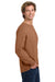Comfort Colors 6014/C6014 Mens Long Sleeve Crewneck T-Shirt Yam Orange Model Side