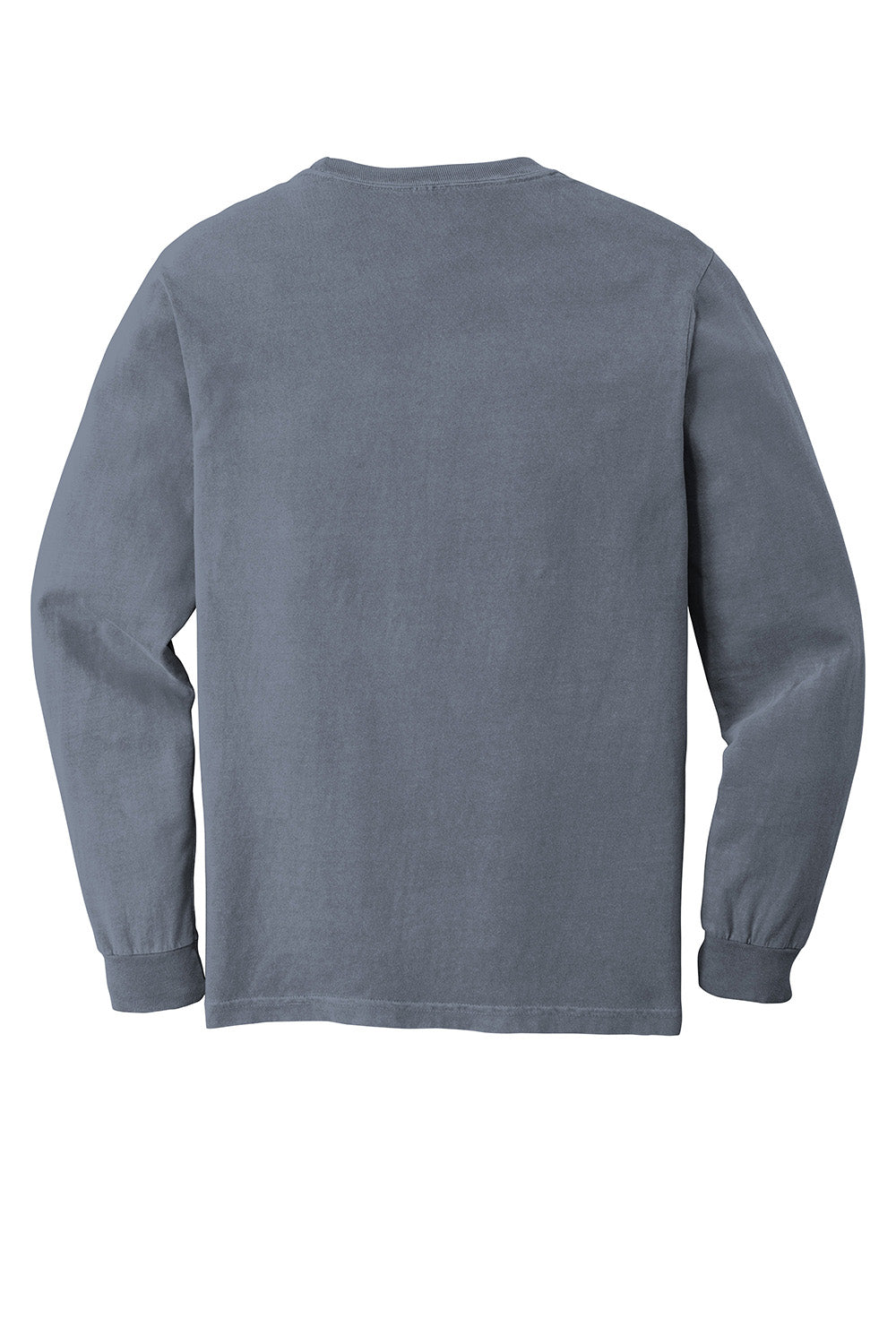 Comfort Colors 6014/C6014 Mens Long Sleeve Crewneck T-Shirt Blue Jean Flat Back