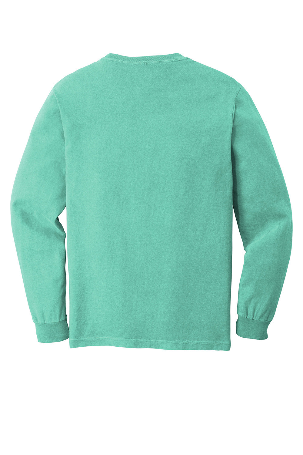 Comfort Colors 6014/C6014 Mens Long Sleeve Crewneck T-Shirt Chalky Mint Green Flat Back