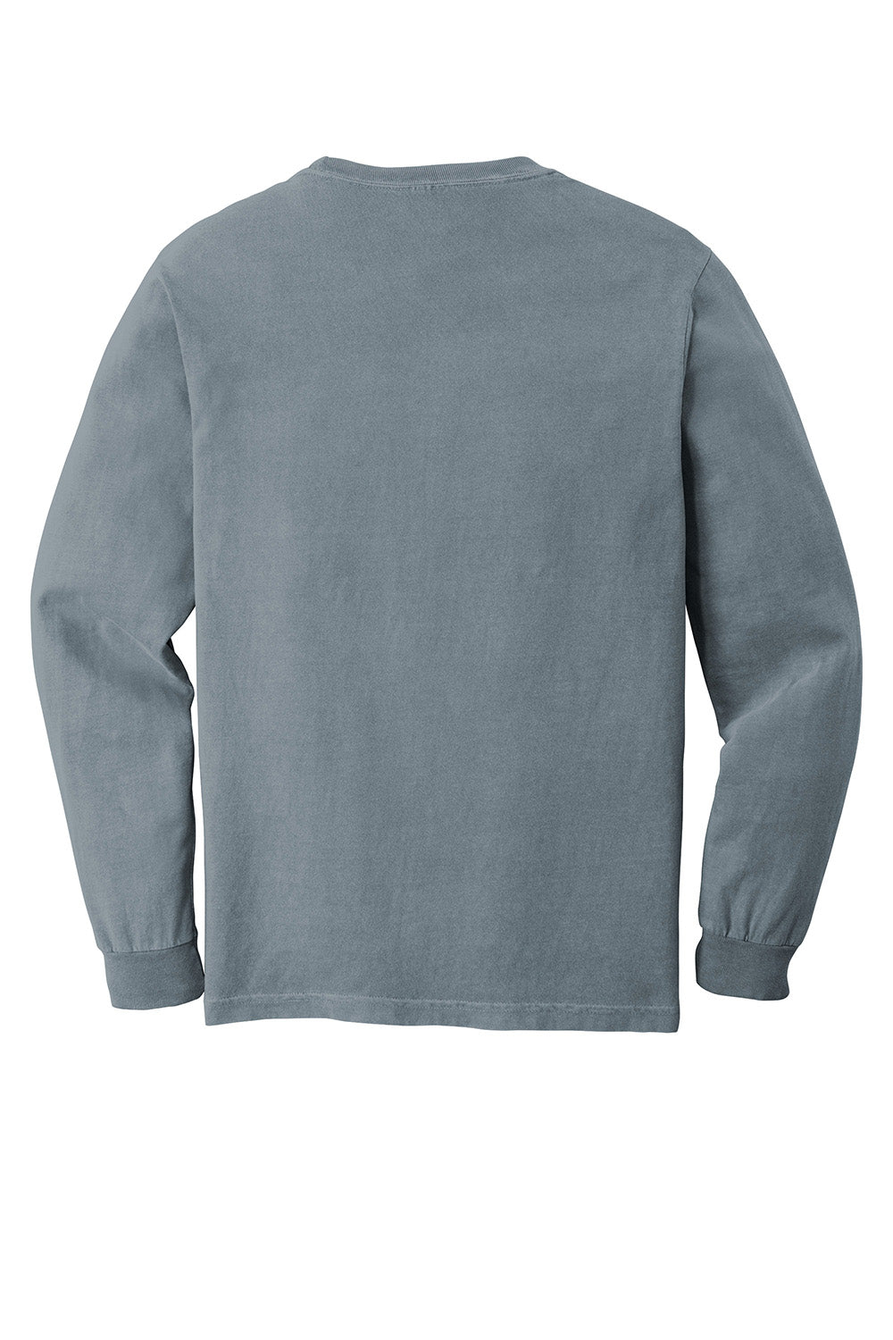 Comfort Colors 6014/C6014 Mens Long Sleeve Crewneck T-Shirt Granite Grey Flat Back