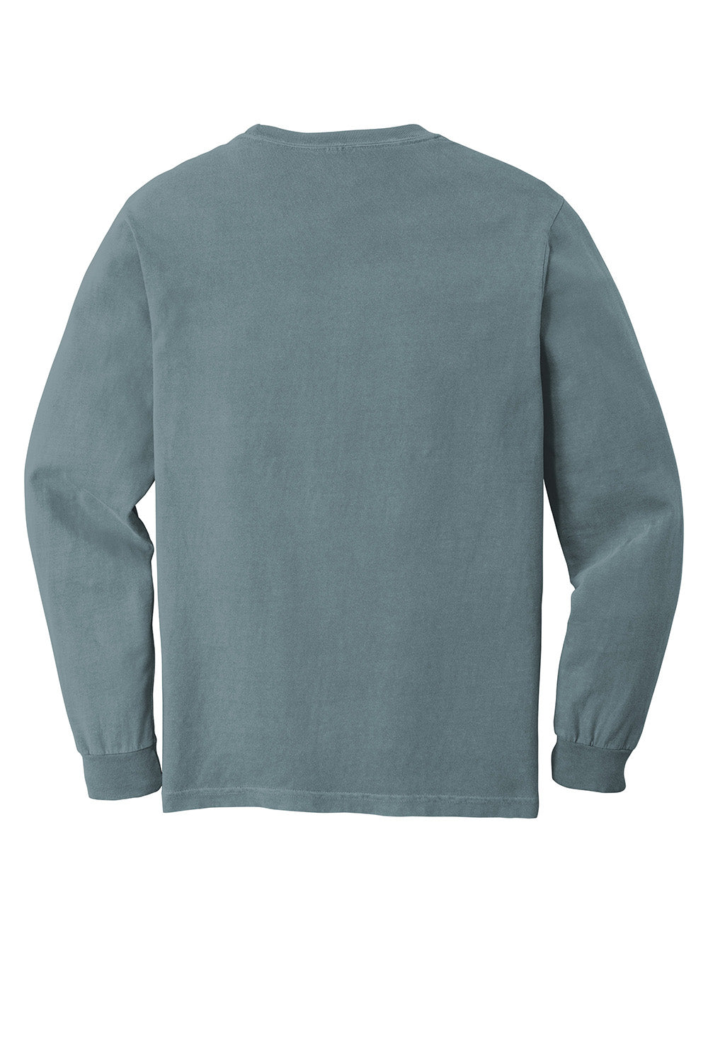 Comfort Colors 6014/C6014 Mens Long Sleeve Crewneck T-Shirt Ice Blue Flat Back