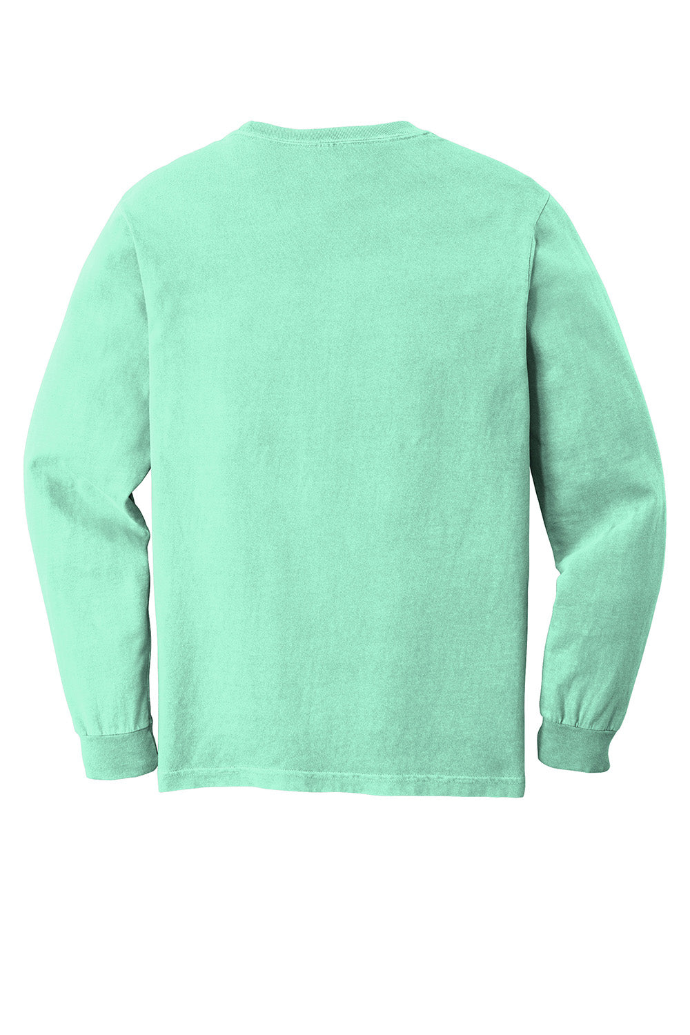 Comfort Colors 6014/C6014 Mens Long Sleeve Crewneck T-Shirt Island Reef Green Flat Back