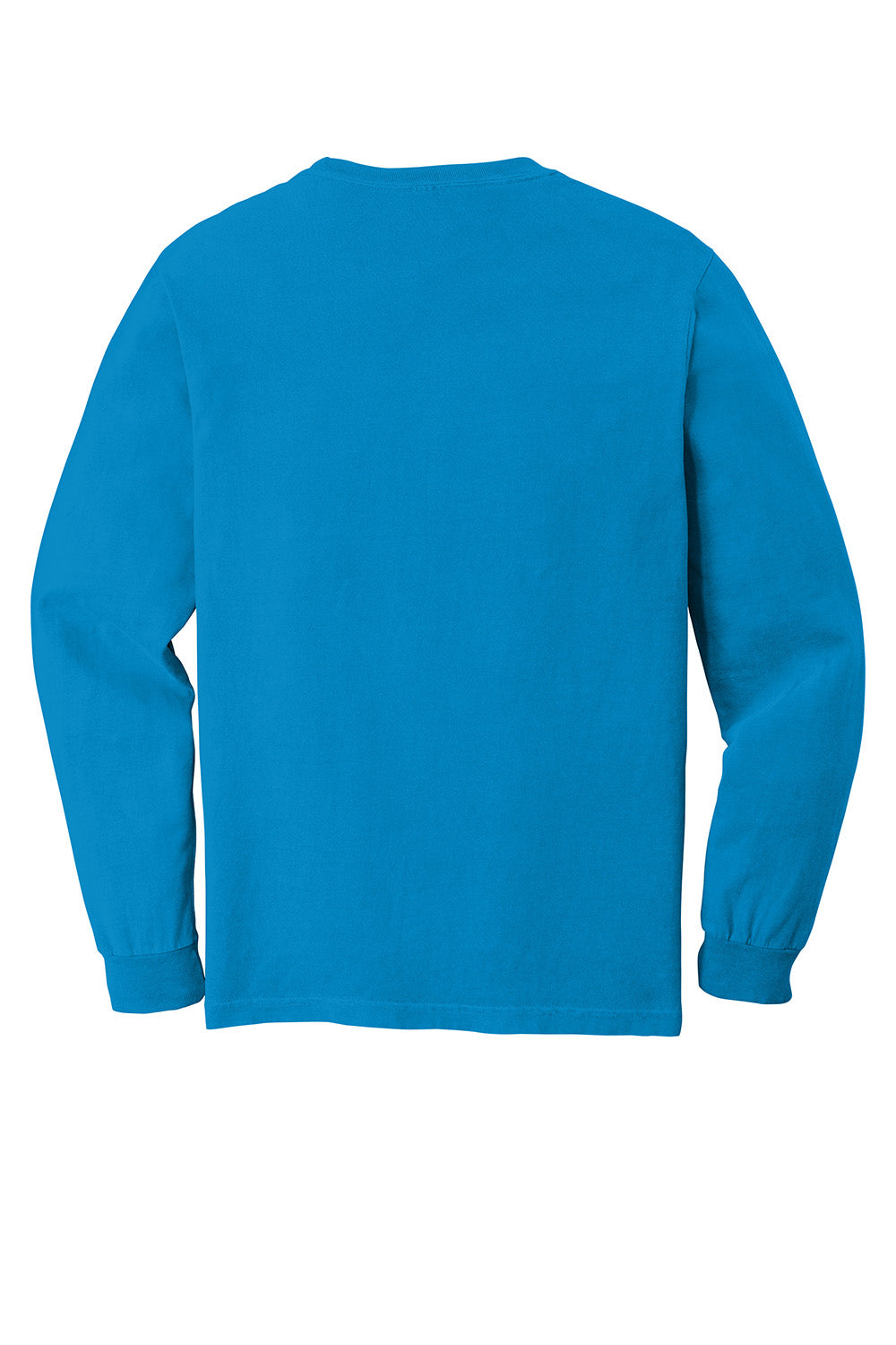 Comfort Colors 6014/C6014 Mens Long Sleeve Crewneck T-Shirt Royal Caribe Flat Back