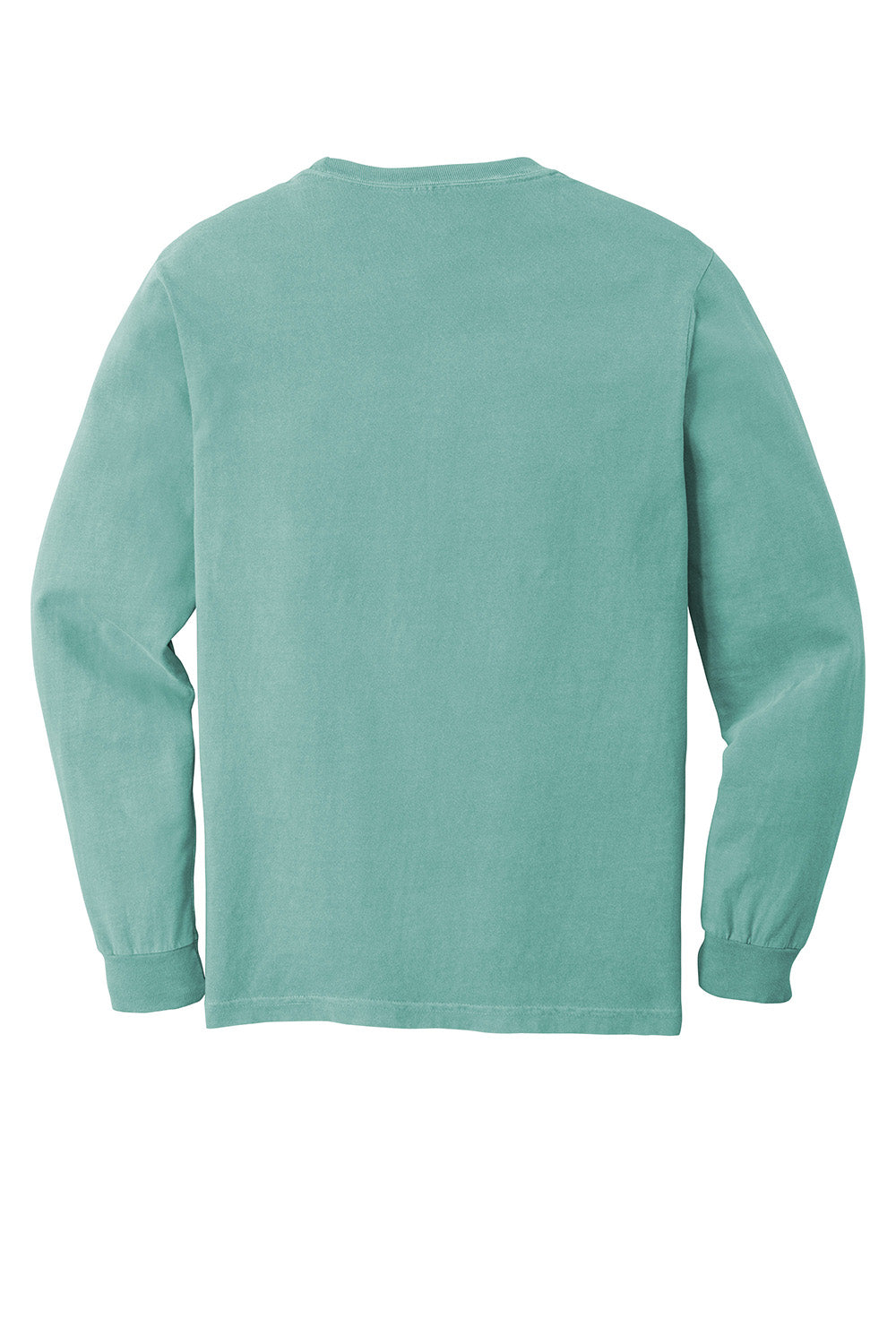Comfort Colors 6014/C6014 Mens Long Sleeve Crewneck T-Shirt Seafoam Green Flat Back