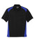 CornerStone CS416 Mens Select Moisture Wicking Short Sleeve Polo Shirt w/ Pocket Black/Royal Blue Flat Front
