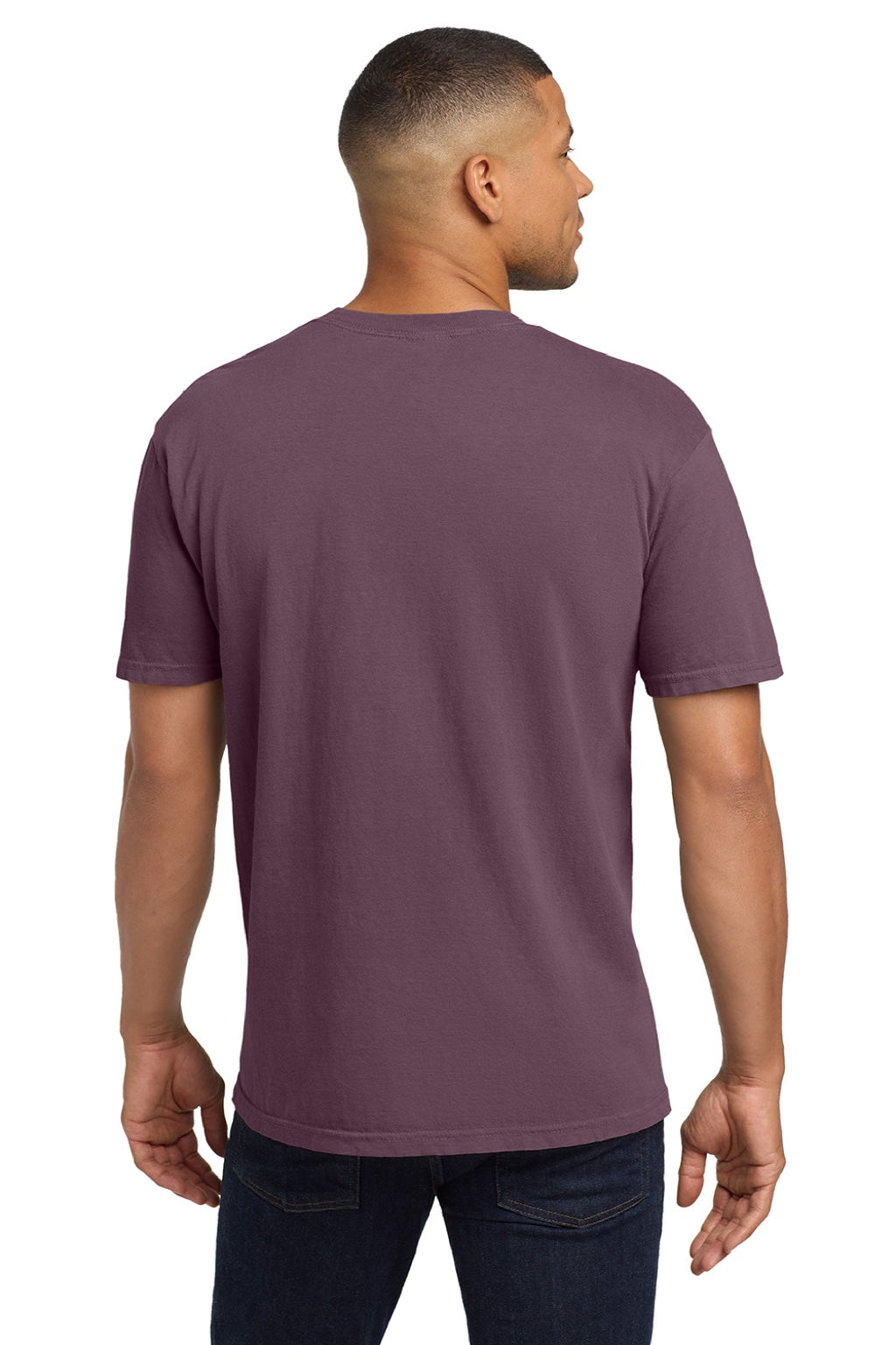 Comfort Colors 6030 Mens Short Sleeve Crewneck T-Shirt w/ Pocket Berry Model Back