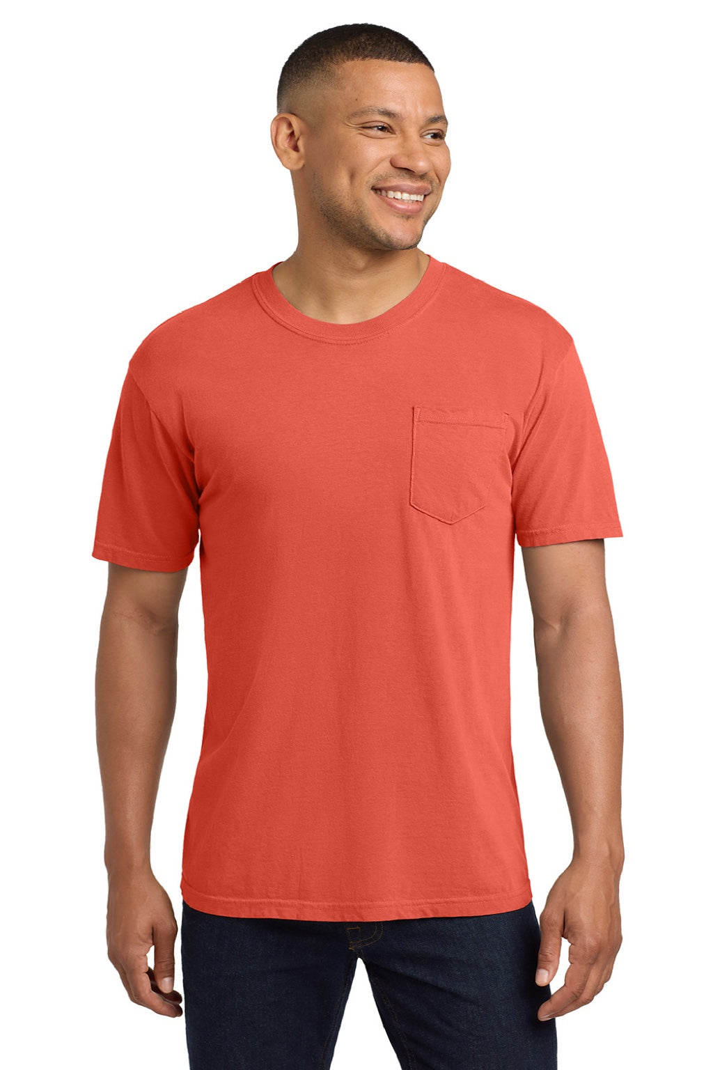 Comfort Colors 6030 Mens Bright Salmon Short Sleeve Crewneck T