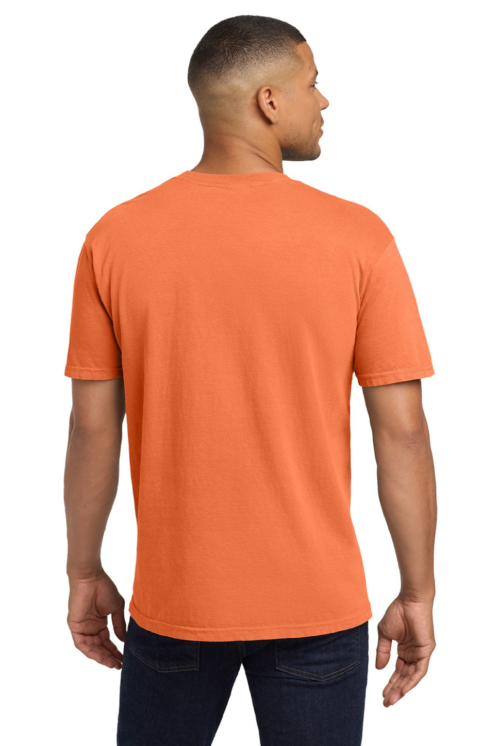 Comfort Colors 6030 Mens Short Sleeve Crewneck T-Shirt w/ Pocket Burnt Orange Model Back