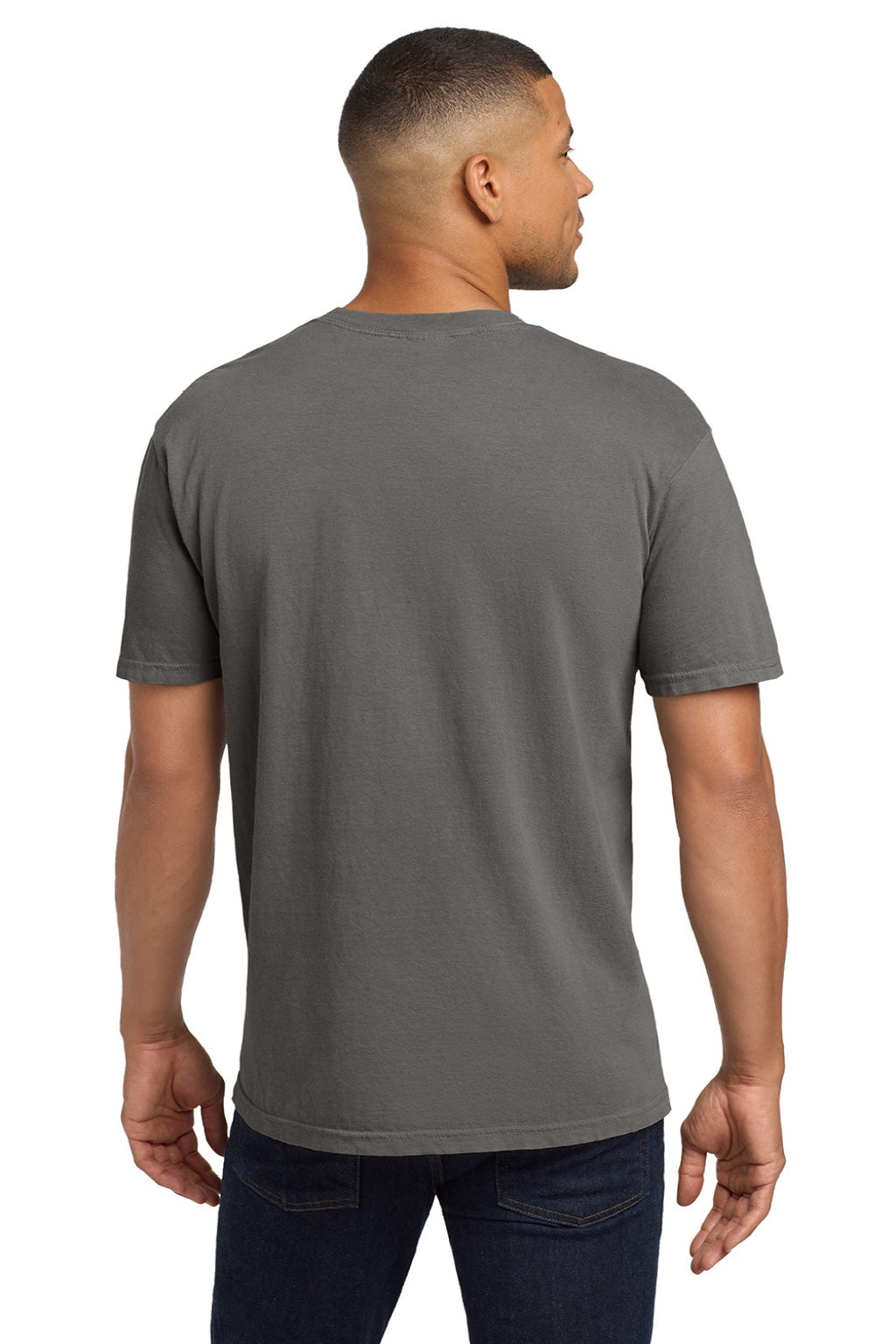 Comfort Colors 6030 Mens Short Sleeve Crewneck T-Shirt w/ Pocket Grey Model Back