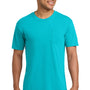 Comfort Colors Mens Short Sleeve Crewneck T-Shirt w/ Pocket - Lagoon Blue