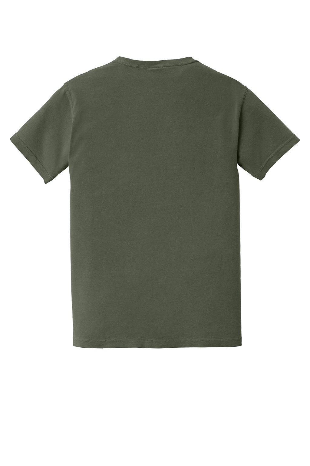 Comfort Colors 6030 Mens Short Sleeve Crewneck T-Shirt w/ Pocket Moss Green Flat Back