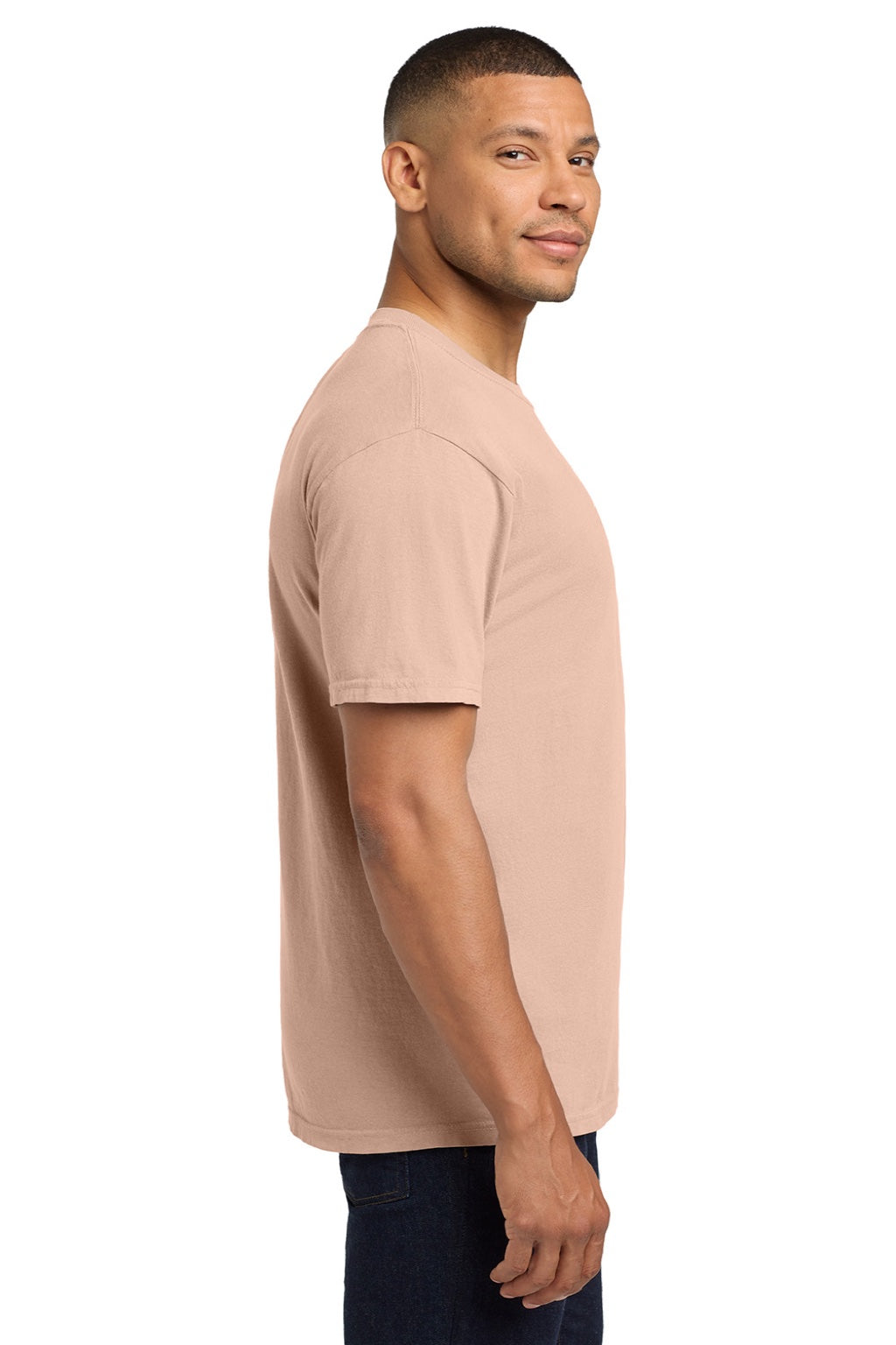 Comfort Colors 6030 Mens Short Sleeve Crewneck T-Shirt w/ Pocket Peachy Model Side