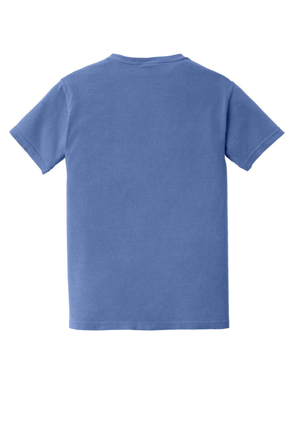 Comfort Colors 6030 Mens Short Sleeve Crewneck T-Shirt w/ Pocket Periwinkle Blue Flat Back