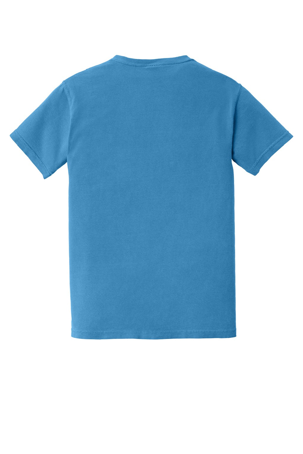 Comfort Colors 6030 Mens Short Sleeve Crewneck T-Shirt w/ Pocket Royal Caribe Blue Flat Back