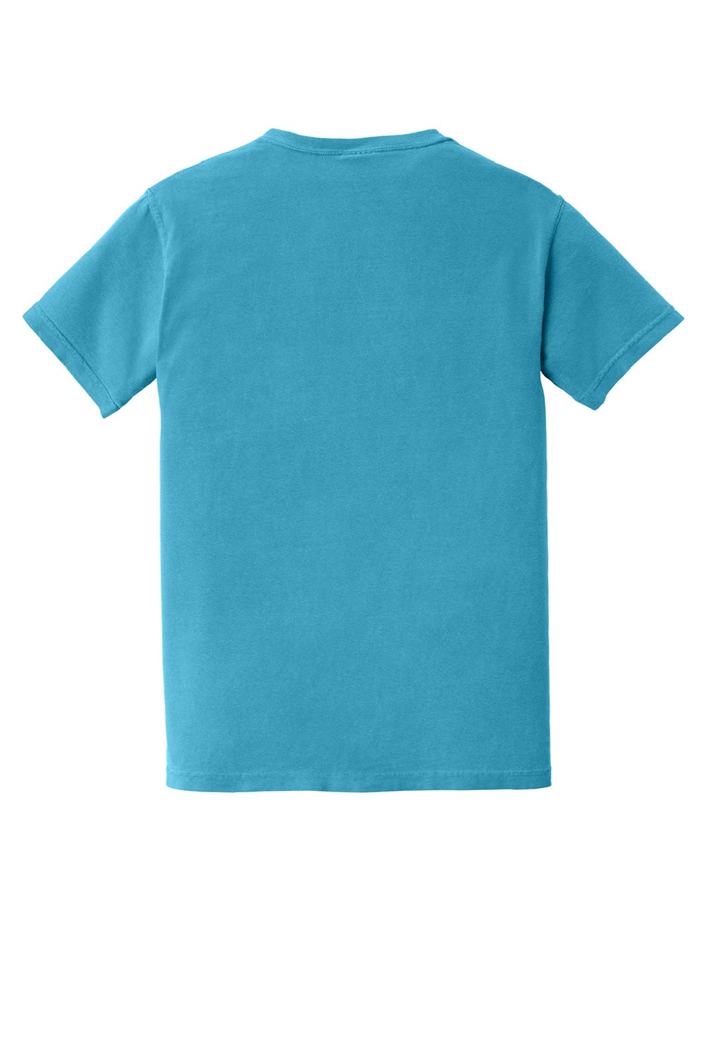Comfort Colors 6030 Mens Short Sleeve Crewneck T-Shirt w/ Pocket Sapphire Blue Flat Back