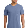Comfort Colors Mens Short Sleeve Crewneck T-Shirt w/ Pocket - Washed Denim Blue