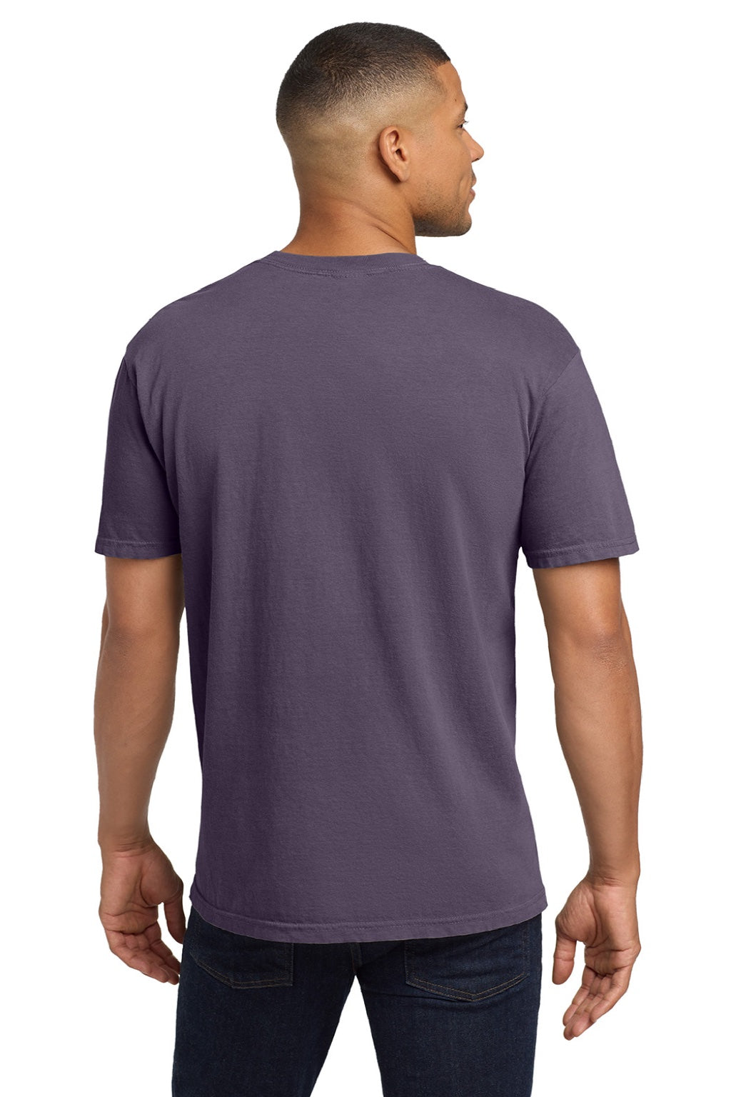 Comfort Colors 6030 Mens Short Sleeve Crewneck T-Shirt w/ Pocket Wine Model Back