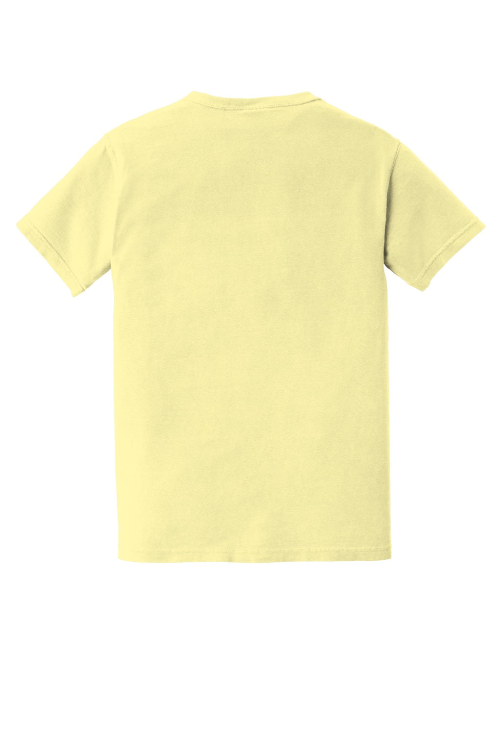 Comfort Colors 6030 Mens Short Sleeve Crewneck T-Shirt w/ Pocket Banana Yellow Flat Back