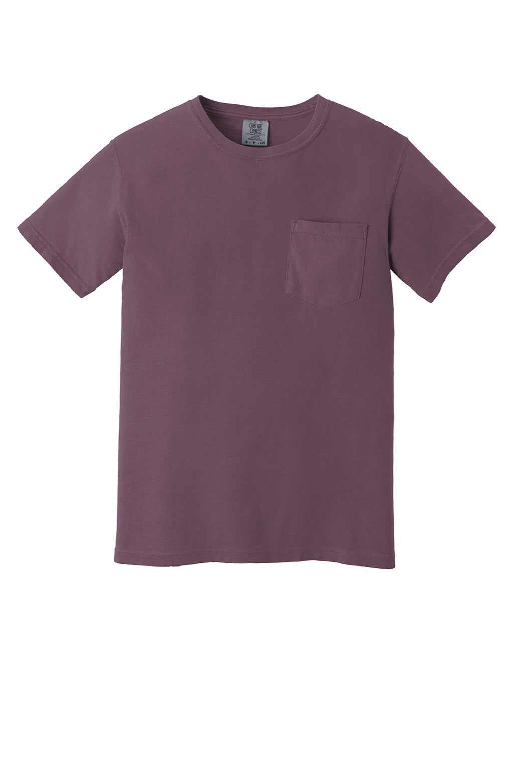 Comfort Colors 6030 Mens Short Sleeve Crewneck T-Shirt w/ Pocket Berry Flat Front