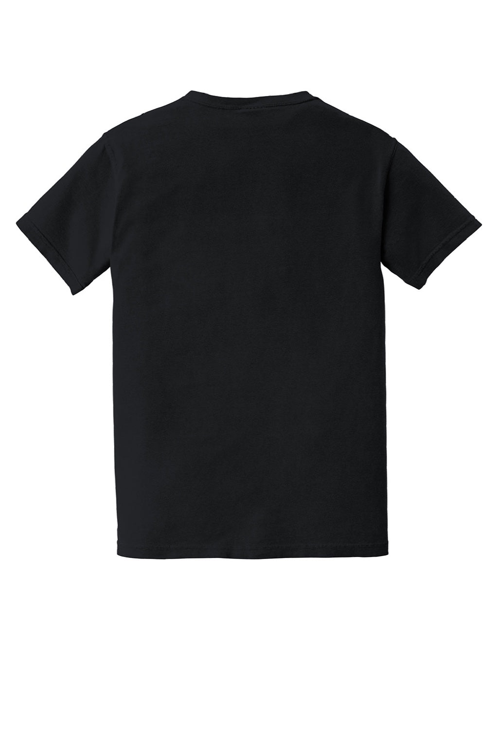 Comfort Colors 6030 Mens Short Sleeve Crewneck T-Shirt w/ Pocket Black Flat Back