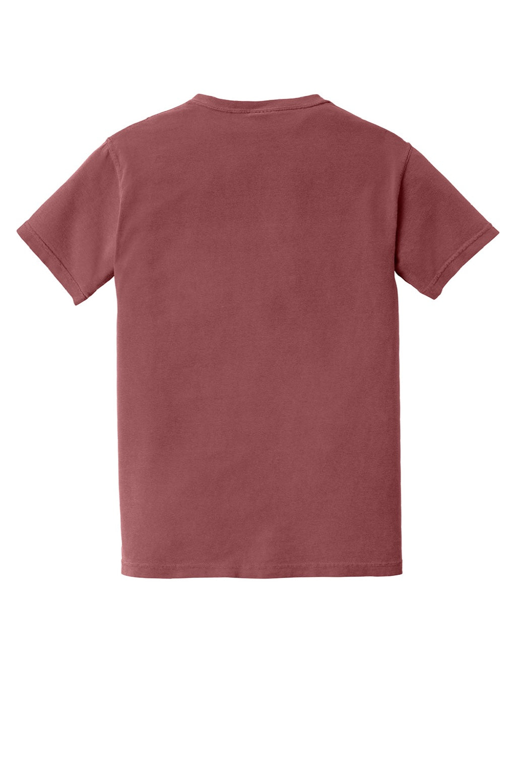 Comfort Colors 6030 Mens Short Sleeve Crewneck T-Shirt w/ Pocket Brick Red Flat Back