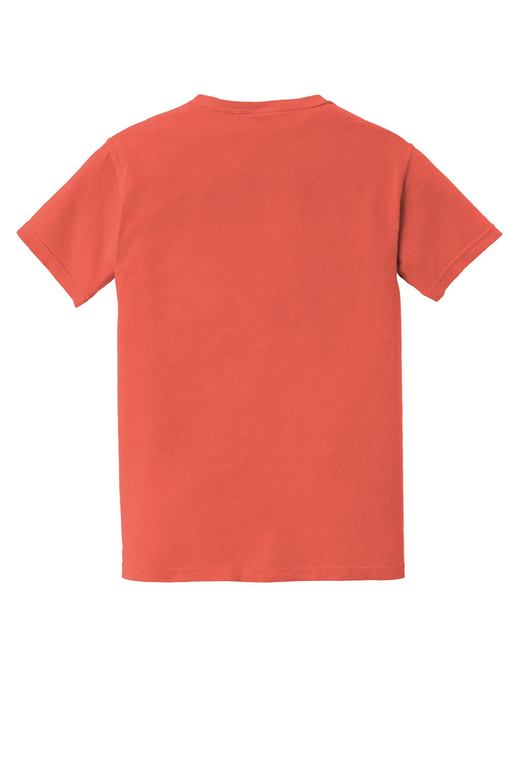 Comfort Colors 6030 Mens Short Sleeve Crewneck T-Shirt w/ Pocket Bright Salmon Flat Back