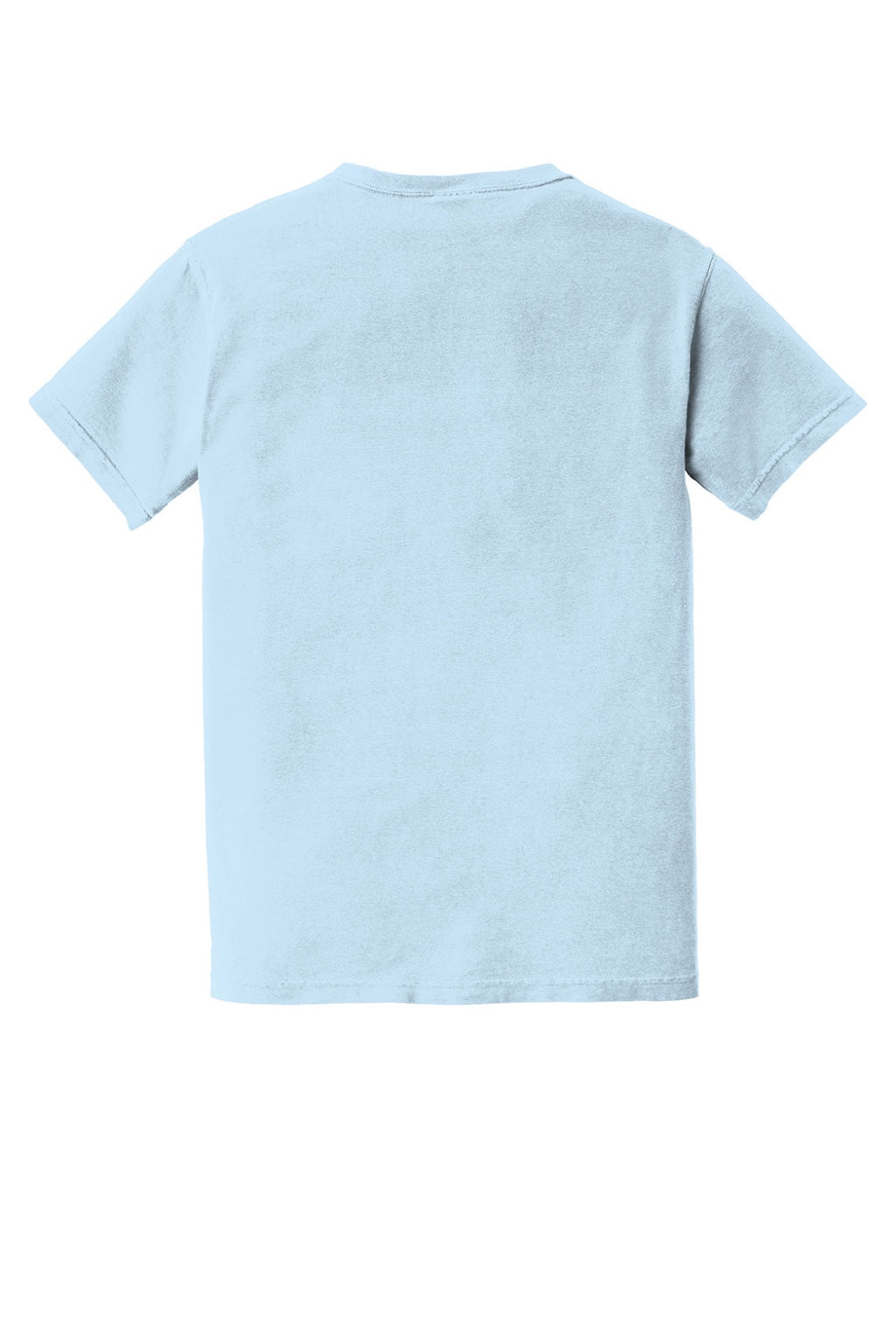 Comfort Colors 6030 Mens Short Sleeve Crewneck T-Shirt w/ Pocket Chambray Blue Flat Back
