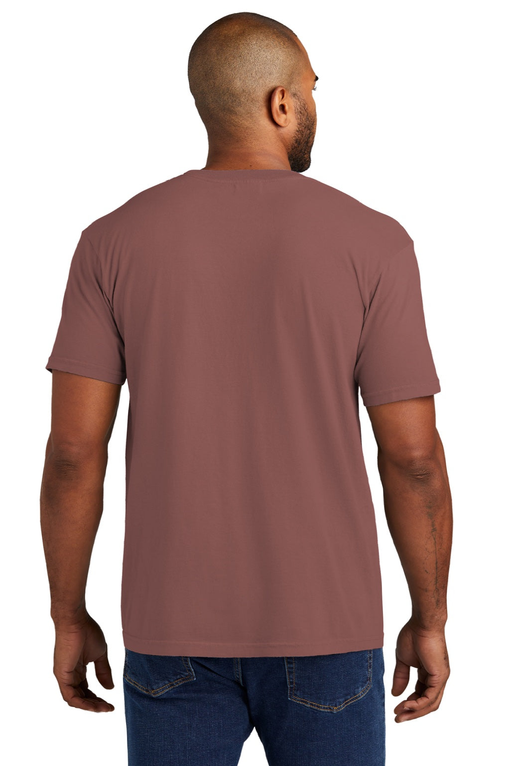 Comfort Colors 6030 Mens Short Sleeve Crewneck T-Shirt w/ Pocket Cumin Model Back