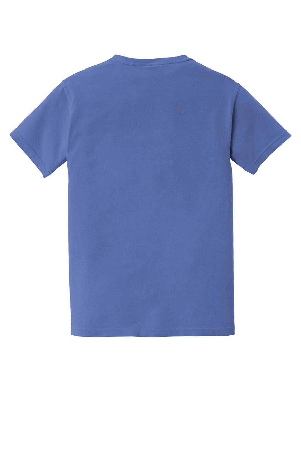 Comfort Colors 6030 Mens Short Sleeve Crewneck T-Shirt w/ Pocket Flo Blue Flat Back