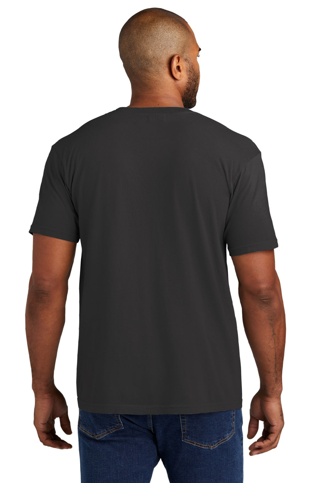 Comfort Colors 6030 Mens Short Sleeve Crewneck T-Shirt w/ Pocket Graphite Grey Model Back